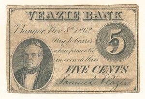 Veazie Bank - Fractional Obsolete Note - Currency from Bangor, Maine - Historic Supreme Court Case Involvment